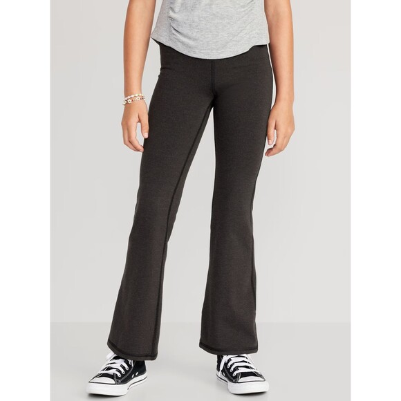 Old Navy Girls Large Flared Leggings Charcoal PowerChill Crossover - Picture 1 of 13